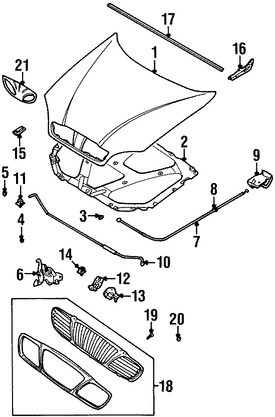 Foto de Bisagra del capo Original para Daewoo Lanos 1999 2000 2001 2002 Marca DAEWOO Nmero de Parte 96304580