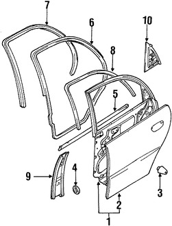 Foto de Protector contra Intemperie Cristal de Puerta Original para Daewoo Lanos 1999 2000 2001 2002 Marca DAEWOO Nmero de Parte 96304162