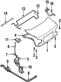 Foto de Bisagra de puerta del maletero Original para Daewoo Lanos 1999 2000 2001 2002 Marca DAEWOO Nmero de Parte 96306119