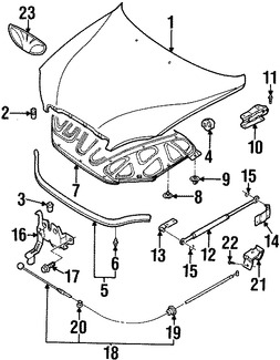 Foto de Bisagra del capo Original para Daewoo Leganza 1999 2000 2001 2002 Marca DAEWOO Nmero de Parte 96205519