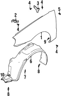 Foto de Protector de Guardafangos Original para Daewoo Leganza 1999 2000 2001 2002 Marca DAEWOO Nmero de Parte 96342881