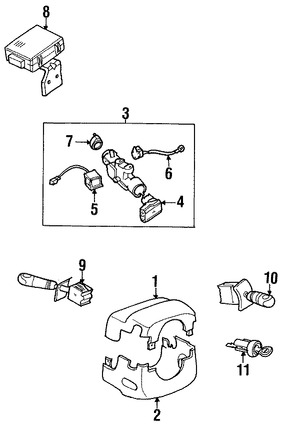 Foto de Cubierta de la Columna de Direccion Original para Daewoo Leganza 1999 2000 2001 2002 Marca DAEWOO Nmero de Parte 96239851