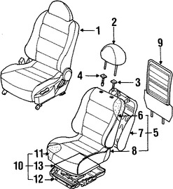 Foto de Cubierta de Asiento Original para Daewoo Leganza 2001 2002 Marca DAEWOO Nmero de Parte 96450166