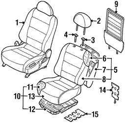 Foto de Asiento Original para Daewoo Leganza 1999 2000 2001 2002 Marca DAEWOO Nmero de Parte 96266752