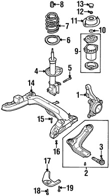 Foto de Puntal de suspensin Original para Daewoo Nubira 1999 2000 2001 2002 Marca DAEWOO Nmero de Parte 96491227