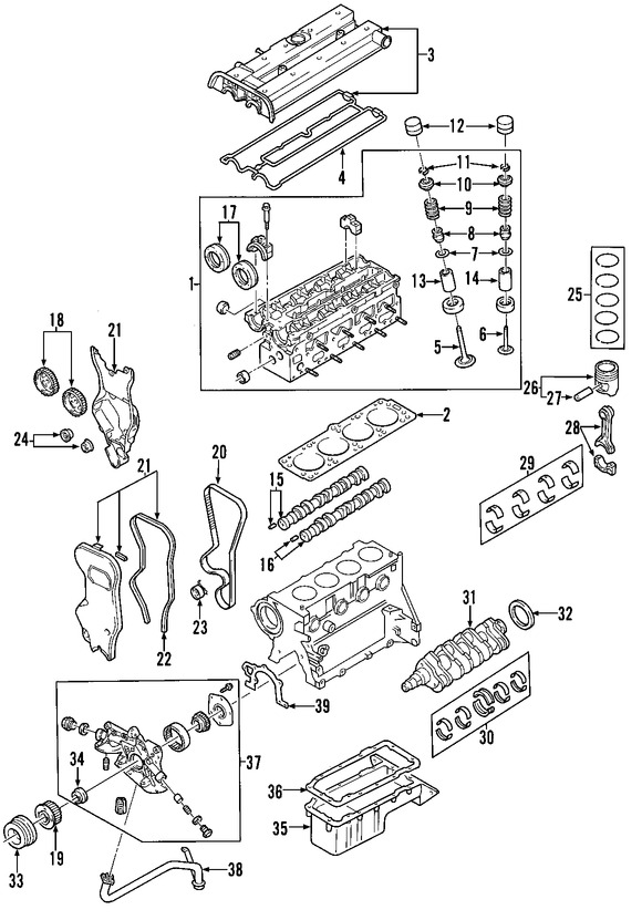 Foto de Motor Completo Original para Daewoo Leganza 1999 2000 2001 2002 Marca DAEWOO Nmero de Parte 92063681