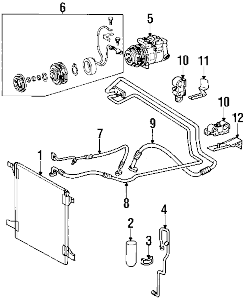 Foto de Manguera de Refrigerante Aire Acondicionado para Mercedes-Benz ML320 1998 Marca MERCEDES OEM Nmero de Parte #163 830 03 16