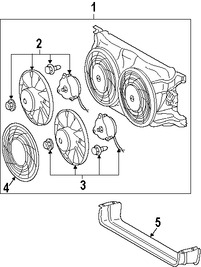 Foto de Ventilador del Condesador del Aire Acondicionado Original para Mercedes-Benz ML320 Mercedes-Benz ML350 Mercedes-Benz ML430 Mercedes-Benz ML500 Mercedes-Benz ML55 AMG Marca MERCEDES BENZ Parte #1635000155