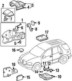 Foto de Caja de Fusibles del Motor del Ventilador Original para Mercedes-Benz ML320 Mercedes-Benz ML350 Mercedes-Benz ML430 Mercedes-Benz ML500 Mercedes-Benz ML55 AMG Marca MERCEDES BENZ Parte #1298300608