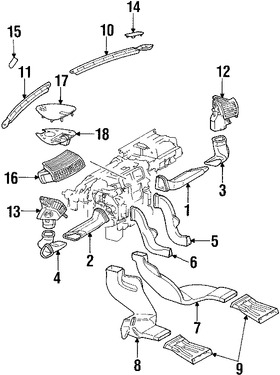 Foto de Ducto de Aire del Panel de Instrumentos Original para Mercedes-Benz Marca MERCEDES BENZ Nmero de Parte 2038310646