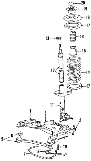 Foto de Cartucho de Puntal de Suspension Original para BMW 735i 1985 1986 1987 BMW L7 1986 1987 BMW 733i 1984 Marca BMW Nmero de Parte 31321128988