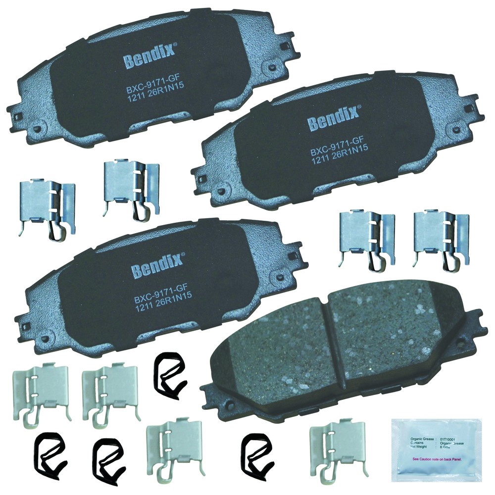 Foto de Pastilla de Freno de Disco Bendix Ceramica sin Cobre Ceramic BPR para Toyota Corolla Toyota Matrix Toyota Mirai Toyota RAV4 Pontiac Vibe Scion iM Scion tC Marca BENDIX Parte #CFC1211