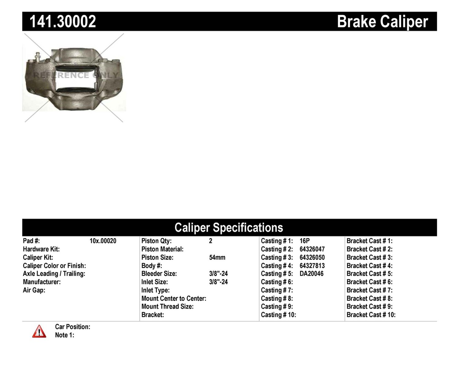 Foto de Pinza de Freno de Disco Premium Semi-Loaded para Rover 2000 1968 Marca CENTRIC PARTS Nmero de Parte 141.30002