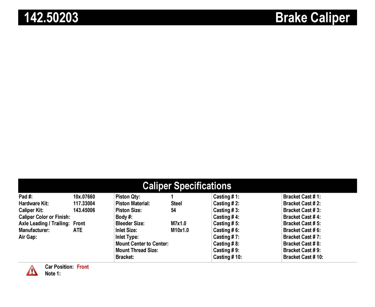 Foto de Caliper de Freno de Disco para Kia Sephia 1994 1995 1996 1997 1998 1999 2000 Kia Spectra 2000 Marca CENTRIC PARTS Nmero de Parte #142.50203