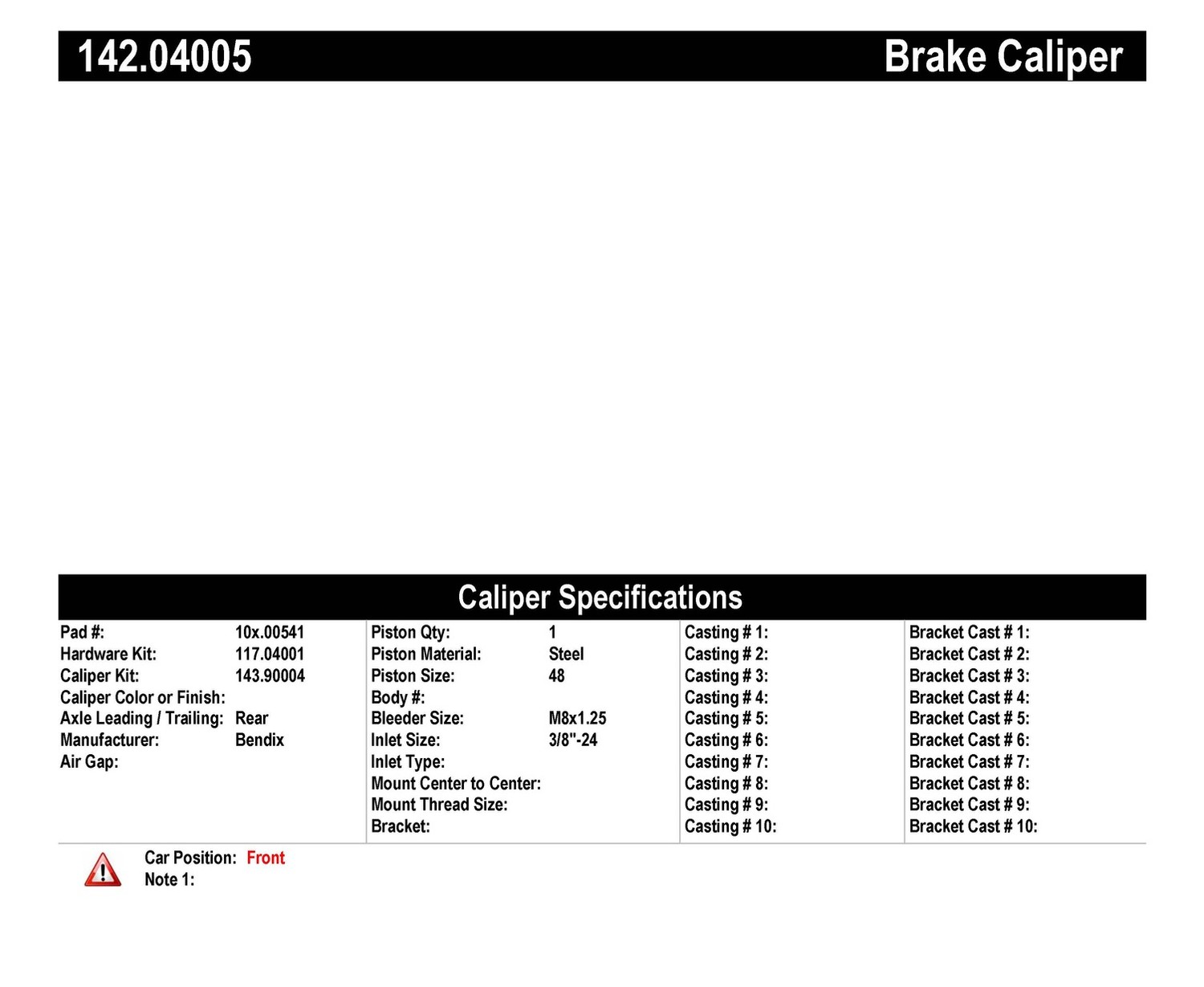 Foto de Caliper de Freno de Disco Posi-Quiet Loaded Housing  Bracket - Preferred para Fiat 128 1977 Marca CENTRIC PARTS Nmero de Parte 142.04005