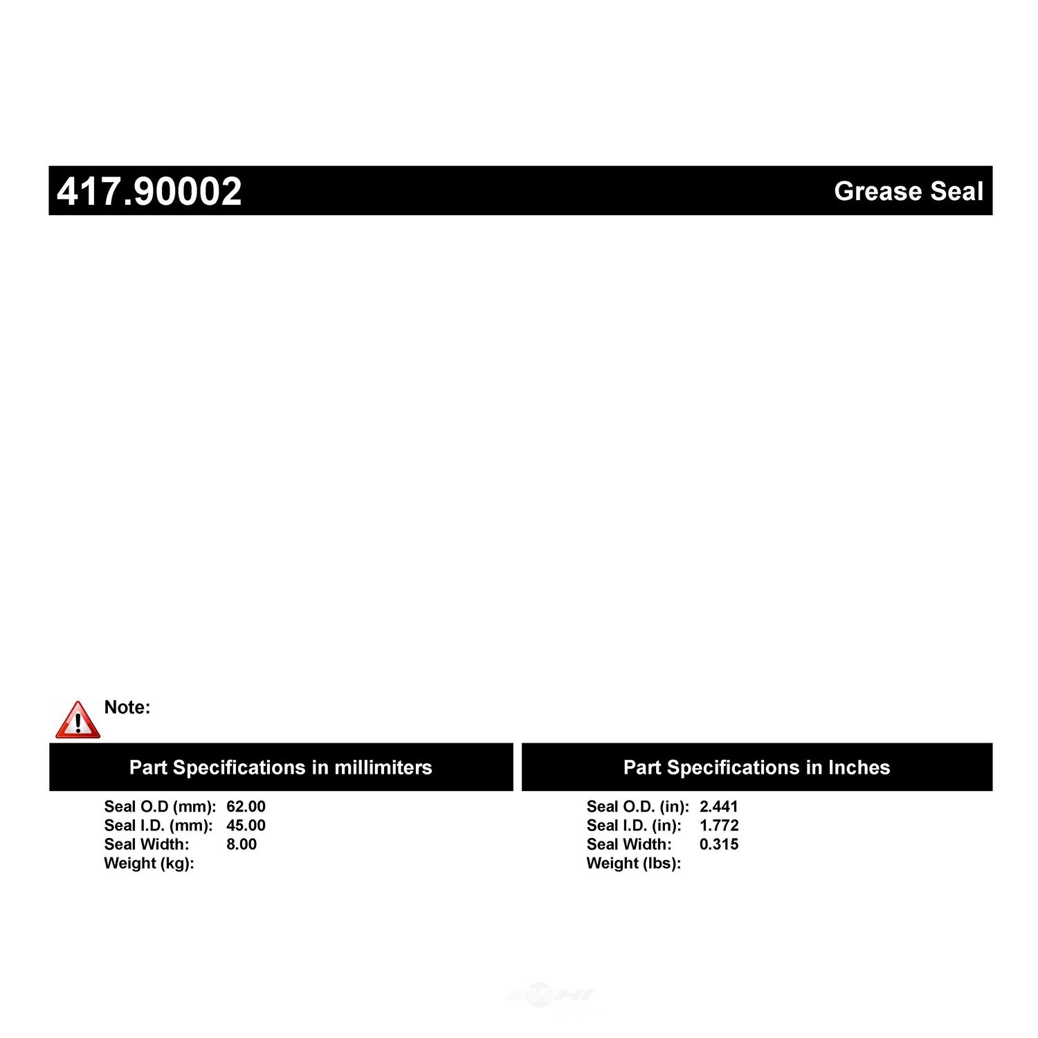 Foto de Sello de Eje Propulsor Centric Premium Oil & Grease para Volkswagen Super Beetle 1975 Marca CENTRIC PARTS Nmero de Parte 417.90002