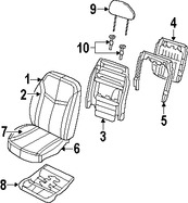 Foto de Panel posterior de Asiento Original para Chrysler Sebring 2009 2010 Dodge Avenger 2010 Marca CHRYSLER Nmero de Parte 1FK74XT1AC