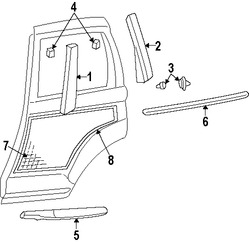 Foto de Moldura de Puerta Original para Chrysler PT Cruiser 2006 Marca CHRYSLER Nmero de Parte 1AS88CYGAB