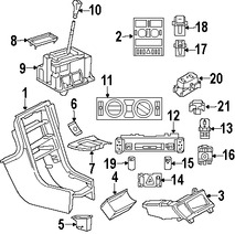 Foto de Consola Central Original para Chrysler Crossfire 2004 2005 2006 2007 2008 Marca CHRYSLER Nmero de Parte XZ94BWNAA