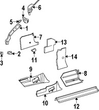 Foto de Juego de Molduras Pilar de Puerta Original para Chrysler Crossfire 2006 2007 2008 2005 Marca CHRYSLER Nmero de Parte 1BA55XDVAA