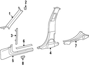 Foto de Juego de Molduras Pilar de Puerta Original para Chrysler 300 Marca CHRYSLER Nmero de Parte 1PT56DX9AF