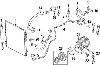 Foto de Manguera Descarga Refrigerante Aire Acondicionado Original para Chrysler 300   Dodge Charger Dodge Challenger Marca CHRYSLER Nmero de Parte 68158881AA