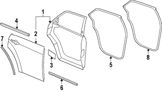 Foto de Sello de la puerta Original para Dodge Charger   Chrysler 300 Marca CHRYSLER Nmero de Parte 68040043AB