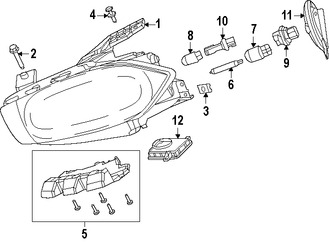 Foto de Zcalo de Luz de Cruce Original para Dodge Dart 2013 2014 2015 2016 Marca CHRYSLER Nmero de Parte 68186725AB