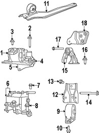 Foto de Montura De Transmisin Manual Original para Jeep Patriot Jeep Compass Dodge Caliber Marca CHRYSLER Nmero de Parte 68149266AA