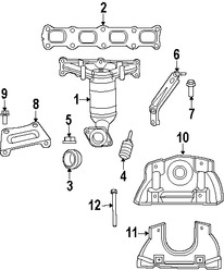 Foto de Mltiple de Escape con Convertidor Cataltico Original para Jeep Patriot Jeep Compass Dodge Caliber Marca CHRYSLER Nmero de Parte 5105460AE