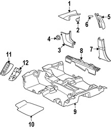 Foto de Tapa de Panel de Moldura Pilar B Original para Dodge Caliber 2007 2008 2009 Marca CHRYSLER Nmero de Parte 1DK07DW1AA