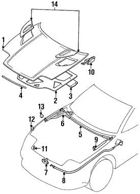 Foto de Soporte de Elevacin Puerta Trasera Original para Mitsubishi 3000GT Dodge Stealth Marca CHRYSLER Nmero de Parte MB843869