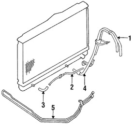 Foto de Manguera de Enfriado de Aceite Transmisin Automtica Original para Dodge Stealth Mitsubishi 3000GT Marca CHRYSLER Nmero de Parte MB011030