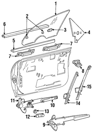 Foto de Manilla de Ventana Original para Plymouth Neon Dodge Neon Jeep Cherokee Marca CHRYSLER Nmero de Parte FW80SK5