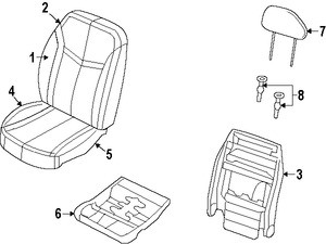 Foto de Respaldo de Asiento Original para Chrysler Sebring 2010 Dodge Avenger 2010 Marca CHRYSLER Nmero de Parte 1RX22XT1AA