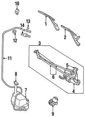 Foto de Varillas de Limpiaparabrisas Original para Chrysler Cirrus 1995 1996 Chrysler Sebring 1996 Dodge Stratus 1995 1996 Plymouth Breeze 1996 Marca CHRYSLER Parte #4778096