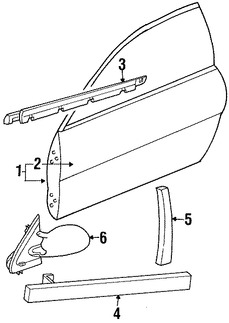 Foto de Moldura de Puerta Original para Chrysler Cirrus 1995 1996 Dodge Stratus 1995 1996 1997 Marca CHRYSLER Nmero de Parte KP62SW1