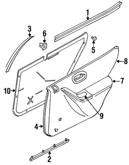 Foto de Sello de la puerta Original para Chrysler Cirrus Dodge Stratus Plymouth Breeze Marca CHRYSLER Nmero de Parte 4646968