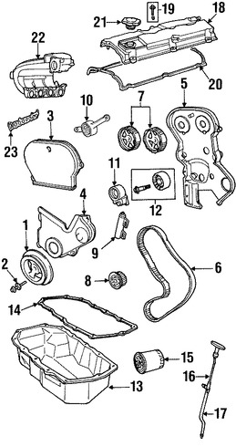 Foto de Cubierta de Correa del Tiempo Original para Dodge Stratus Chrysler Cirrus Chrysler Sebring Plymouth Breeze Marca CHRYSLER Nmero de Parte 5093132AA