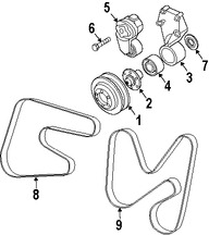 Foto de Perno de la polea del tensor de la correa Original para Dodge Ram 2500 Dodge Ram 3500 Marca CHRYSLER Nmero de Parte 4429630