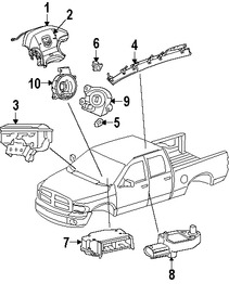 Foto de Sensor de impacto del Air Bag Original para Dodge Ram 2500 Dodge Ram 3500 Dodge Ram 1500 Marca CHRYSLER Nmero de Parte 56043167AB