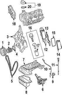 Foto de Enfriador de Aceite del Motor Original para Dodge Sprinter 2500 2007 2008 Dodge Sprinter 3500 2007 2008 Marca CHRYSLER Nmero de Parte 68033097AA