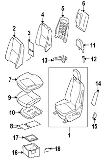 Foto de Bastidor de Respaldo de Asiento Original para Dodge Sprinter 2500 2007 2008 2009 Dodge Sprinter 3500 2007 2008 2009 Marca CHRYSLER Nmero de Parte 68010927AA