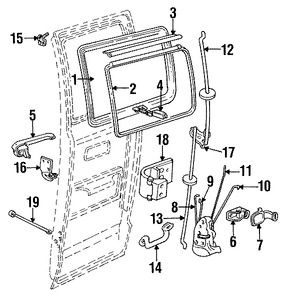 Foto de Cristal de Puerta Original para Dodge Marca CHRYSLER Nmero de Parte 55074706AB