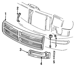 Foto de Rejilla / Parrilla / Mascarilla Original para Dodge B150 Dodge B1500 Dodge B250 Dodge B2500 Dodge B350 Dodge B3500 Marca CHRYSLER Nmero de Parte 55054636