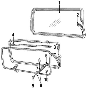 Foto de Cristal de Puerta Original para Dodge B1500 Dodge B2500 Dodge B3500 Dodge Marca CHRYSLER Nmero de Parte 55135264