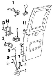 Foto de Conjunto de pestillo de puerta Original para Dodge B150 Dodge B250 Dodge B350 Dodge B1500 Dodge B2500 Dodge B3500 Marca CHRYSLER Nmero de Parte 55346794