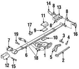 Foto de Percha de Hoja de Muelle Original para Dodge Caravan Dodge Grand Caravan Chrysler Town & Country Chrysler Marca CHRYSLER Nmero de Parte 5006089AA