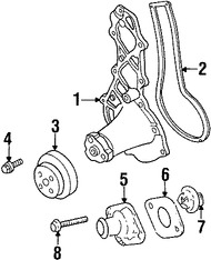 Foto de Polea de la bomba de agua del motor Original para Jeep Wrangler Jeep Grand Cherokee Jeep Cherokee Dodge Dakota Marca CHRYSLER Nmero de Parte 53007154