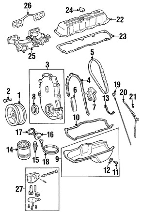 Foto de Guia de Cadena de Tiempo Original para Jeep Cherokee Jeep Wrangler Jeep Grand Cherokee Jeep Comanche Dodge Dakota American Motors Eagle Marca CHRYSLER Parte #33003446